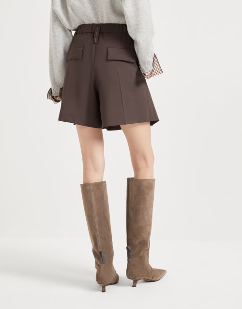 Formal shorts with monili Cocoa Woman - Brunello Cucinelli