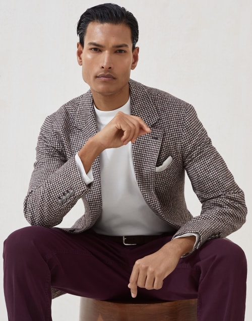 Jersey mock neck T-shirt Off-White Man - Brunello Cucinelli