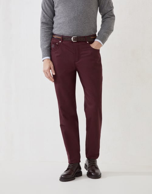Flannel trousers Bordeaux Man - Brunello Cucinelli