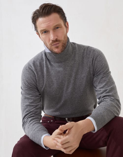 Turtleneck sweater Slate Man - Brunello Cucinelli