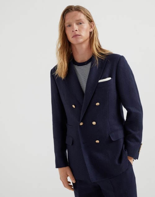 BRUNELLO CUCINELLI ネイビー ジャケット シルク混 48 メンズ BRUNELLO CUCINELLI ネイビー ジャケット シルク混 48 メンズ