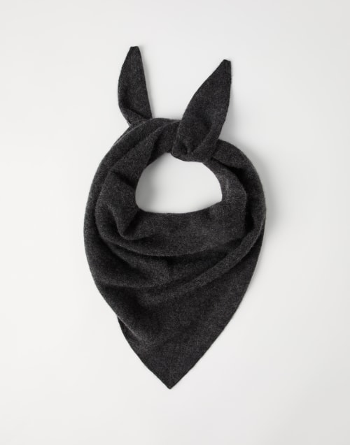 Foulard aus Kaschmir mit Monili Anthrazit Damen - Brunello Cucinelli