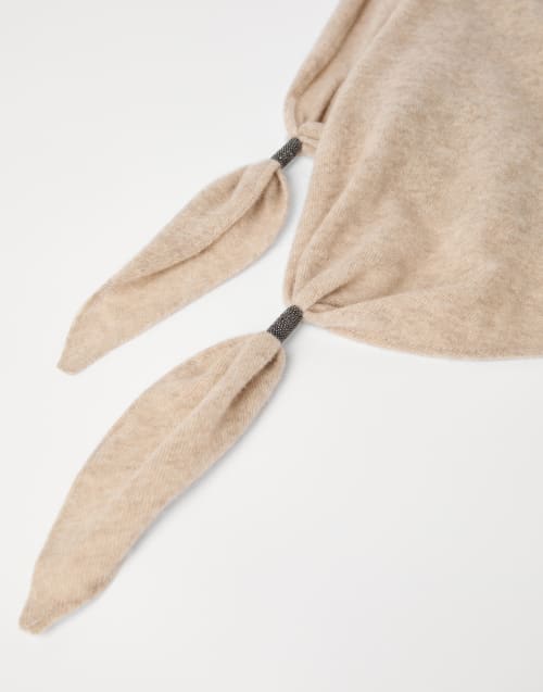 Cashmere scarf Cool Beige Woman - Brunello Cucinelli