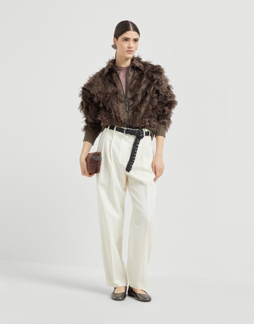 Tee-shirt en satin Chocolat Femme - Brunello Cucinelli