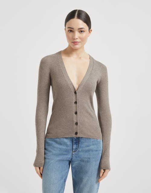 Cashmere cardigan Light Brown Woman - Brunello Cucinelli
