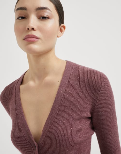 Cashmere cardigan Mauve Woman - Brunello Cucinelli
