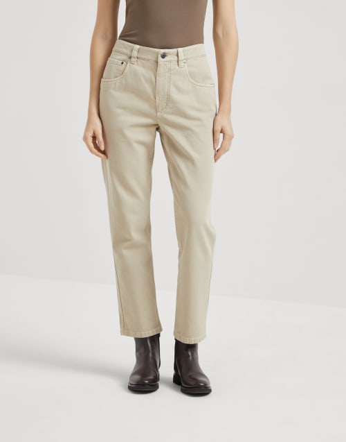 Straight five-pocket trousers Sand Woman - Brunello Cucinelli