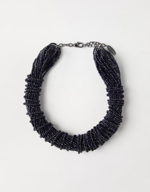 Ожерелье-чокер из песчаника и серебра Ночь Женщина - Brunello Cucinelli
