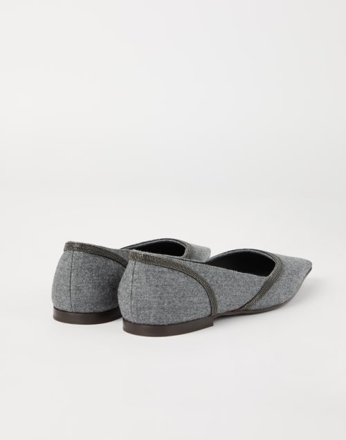 Flannel flats with monili Lead Woman - Brunello Cucinelli