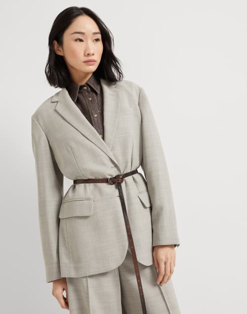 カットアウトレザー ベルト カカオ レディース - Brunello Cucinelli