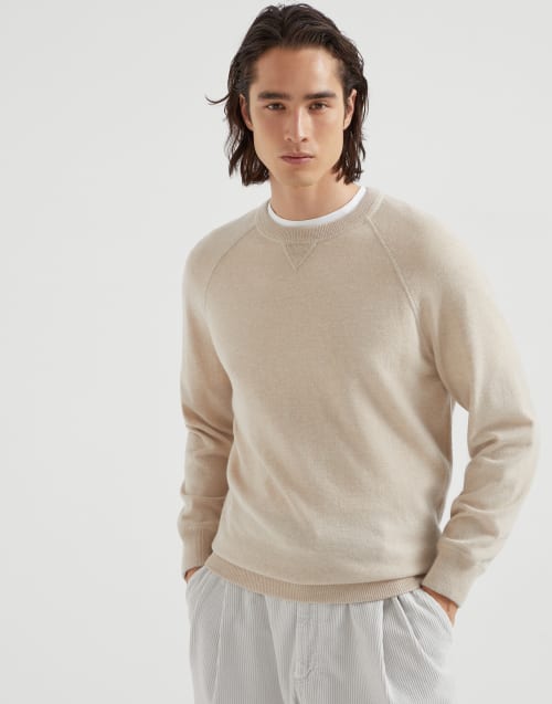 Sweatshirt-style sweater Sand Man - Brunello Cucinelli