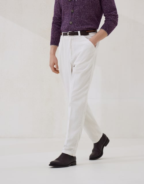 丝绒休闲长裤 本色 男款 - Brunello Cucinelli