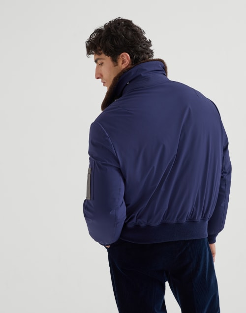 Daunenjacke aus Nylon Indigo Herren - Brunello Cucinelli