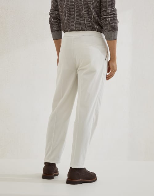 Corduroy trousers Ecru Man - Brunello Cucinelli