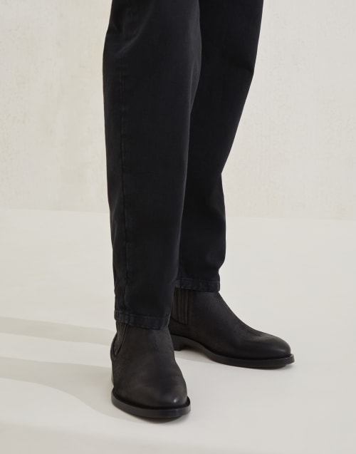 Suede Chelsea boots Black Man - Brunello Cucinelli
