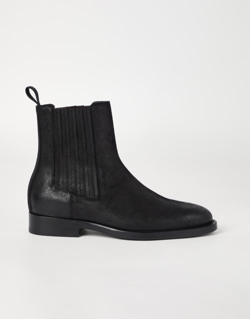 Suede Chelsea boots Black Man - Brunello Cucinelli