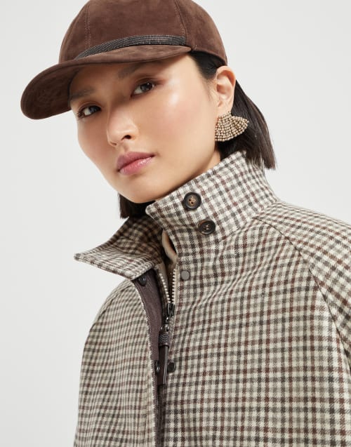 Checked flannel bomber jacket Multicoloured Woman - Brunello Cucinelli
