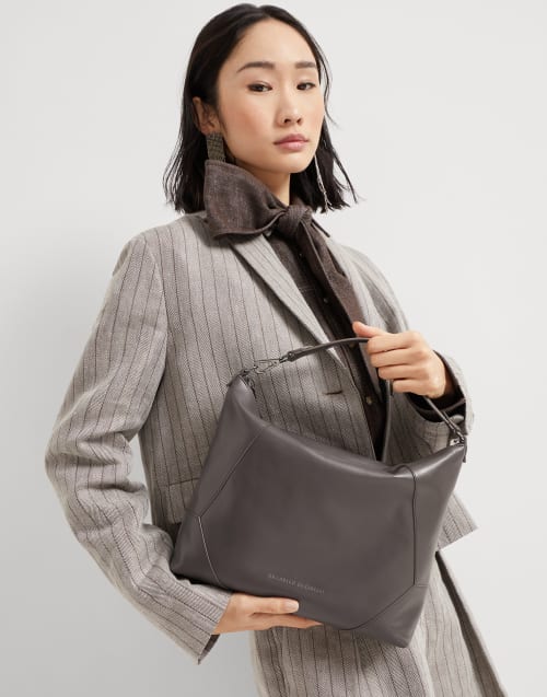 BC Duo hobo bag Pine Cone Brown Woman - Brunello Cucinelli