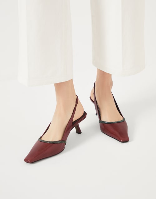 Slingback city heels Amaranth Woman - Brunello Cucinelli