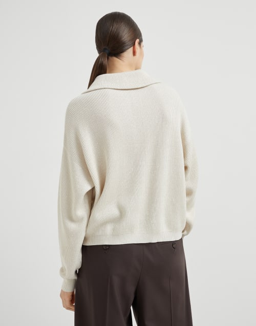 Polo en maille vanisée Beige Froid Femme - Brunello Cucinelli