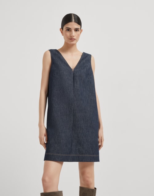 Mini dress Dark Denim Woman - Brunello Cucinelli