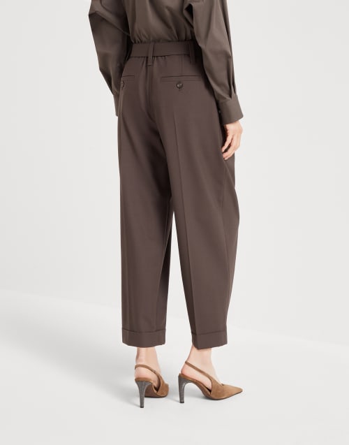 Sartorial Baggy trousers Cocoa Woman - Brunello Cucinelli