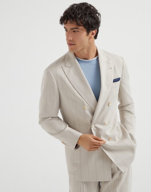 Twill blazer Ivory Man - Brunello Cucinelli