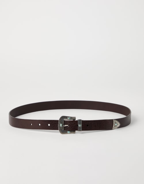 Cinturón de piel de becerro Ébano Hombre - Brunello Cucinelli
