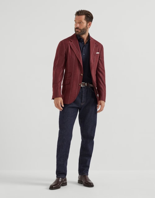 Jersey polo shirt Navy Blue Man - Brunello Cucinelli