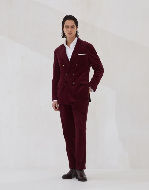 Suit in velvet Amaranth Man - Brunello Cucinelli