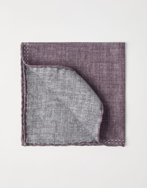 Silk pocket square Blueberry Man - Brunello Cucinelli