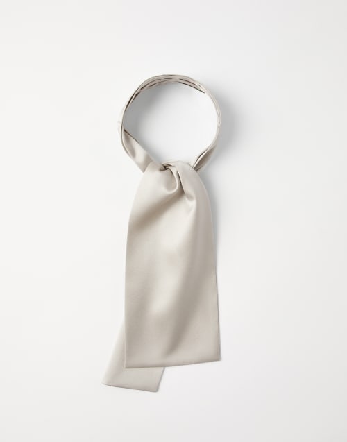 Jabot en satin de soie extensible Beige Soie Femme - Brunello Cucinelli