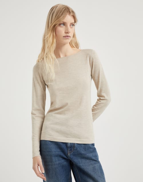 Cashmere and silk Sparkling sweater Desert Woman - Brunello Cucinelli