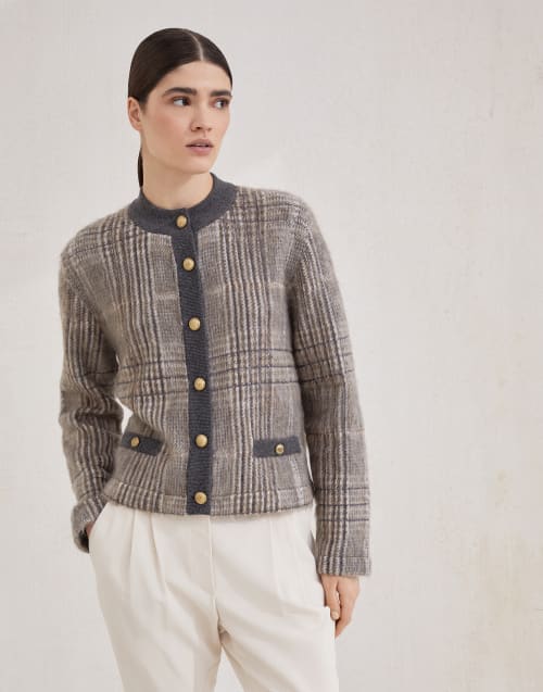 ブルネロクチネリ BRUNELLO CUCINELLI カシミヤ シルク ニット スパンコール ブルゾン ジップアップ セーター ナチュラル L レディース BRUNELLO CUCINELLI / ブルネロクチネリウールカシミヤシルク