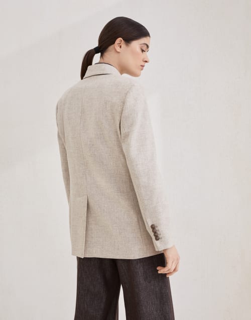 斜纹法兰绒夹克 米黄 女款 - Brunello Cucinelli