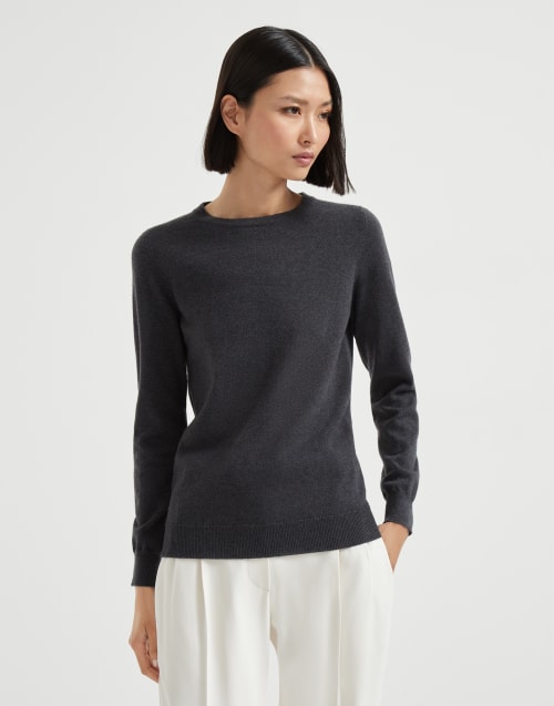 Cashmere sweater Lignite Grey Woman - Brunello Cucinelli