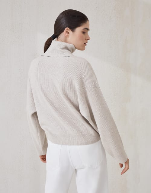 Wool, cashmere and silk sweater Cool Beige Woman - Brunello Cucinelli