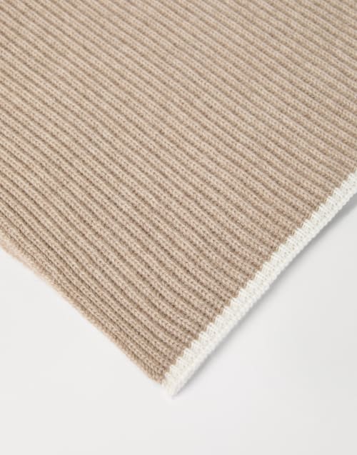 Cashmere knit scarf Light Brown Woman - Brunello Cucinelli