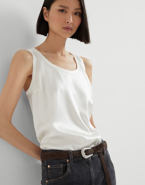 Satin top White Woman - Brunello Cucinelli