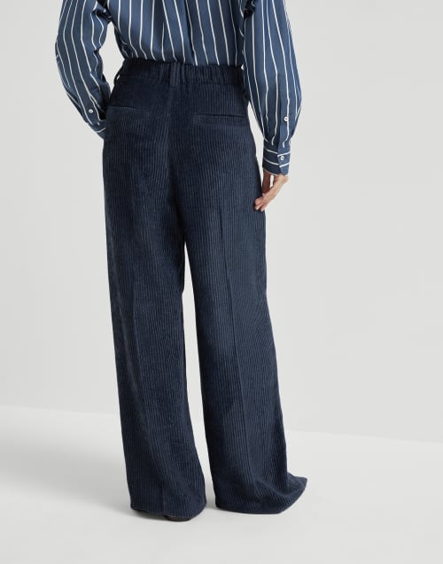 Pantalone Sartorial Track Blu Navy Donna - Brunello Cucinelli