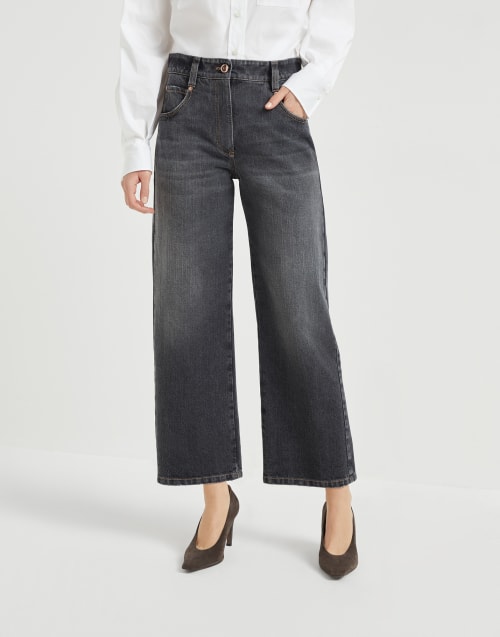 デニム・ジーパン BRUNELLO CUCINELLI Woman Jeans Black MP065P5679 C8341 Brunello Cucinelli Outlet: Jeans woman - Black | Brunello