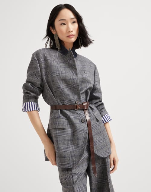 Prince of wales blazer Multicoloured Woman - Brunello Cucinelli