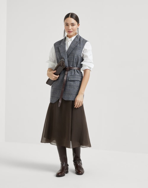 Falda Circle Cacao Mujer - Brunello Cucinelli