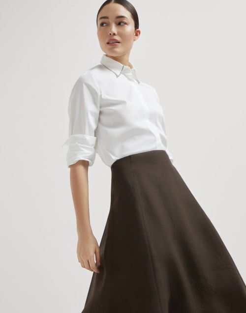 Falda Circle Cacao Mujer - Brunello Cucinelli