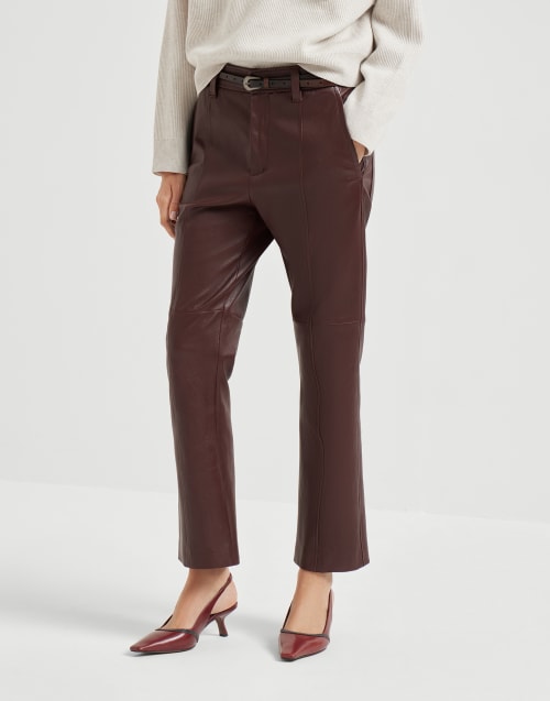 Pantalon Square Cigarette Henné Femme - Brunello Cucinelli
