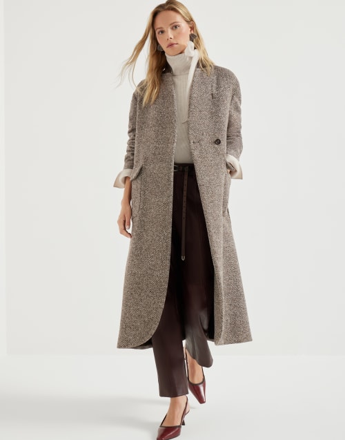 Coat with monili Brown Woman - Brunello Cucinelli