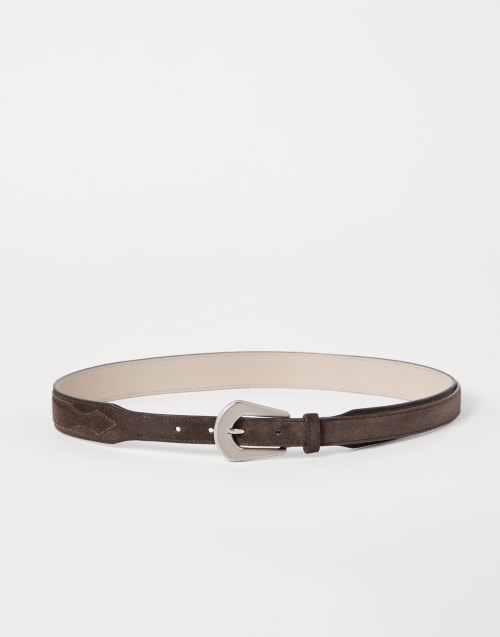Suede belt Rust Brown Woman - Brunello Cucinelli