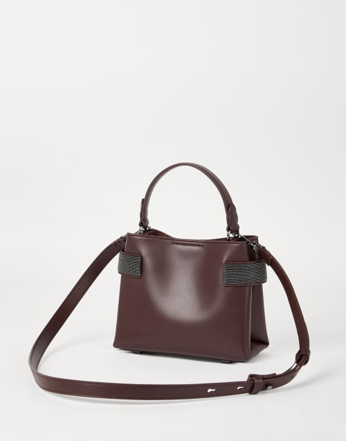 Small Top-Handle Essence bag Burgundy Woman - Brunello Cucinelli