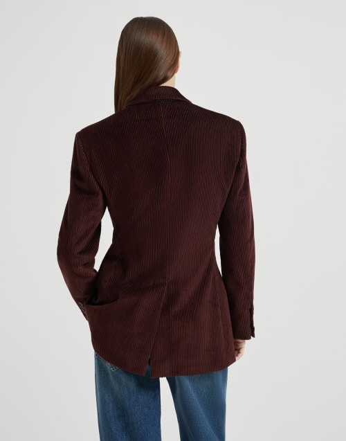 Corduroy blazer Burgundy Woman - Brunello Cucinelli