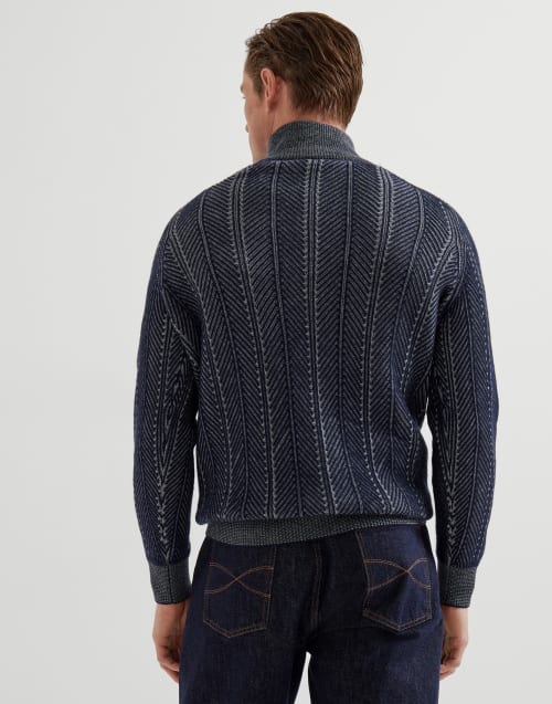 Vanisé sweater Navy Blue Man - Brunello Cucinelli